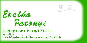 etelka patonyi business card